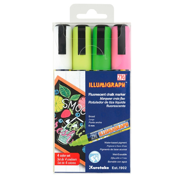 Kritpenna 6mm | ZIG Illumigraph | 4 färger SE001340 - 1