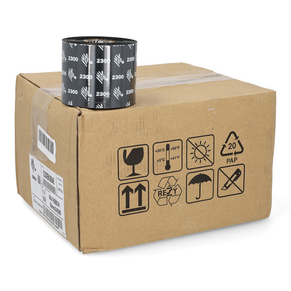 Zebra 2300 Färgband vax | 02300BK06045 | 60mm x 450m (ORIGINAL) 12 band 141058 - 1