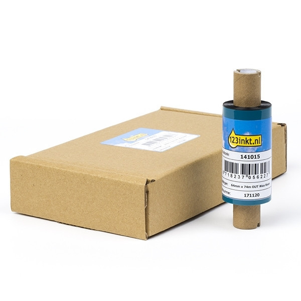 Zebra 3200 Färgband vax/resin | 03200GS06407 | 64mm x 74m (varumärket 123ink) 15 band 03200GS06407C 141527 - 1