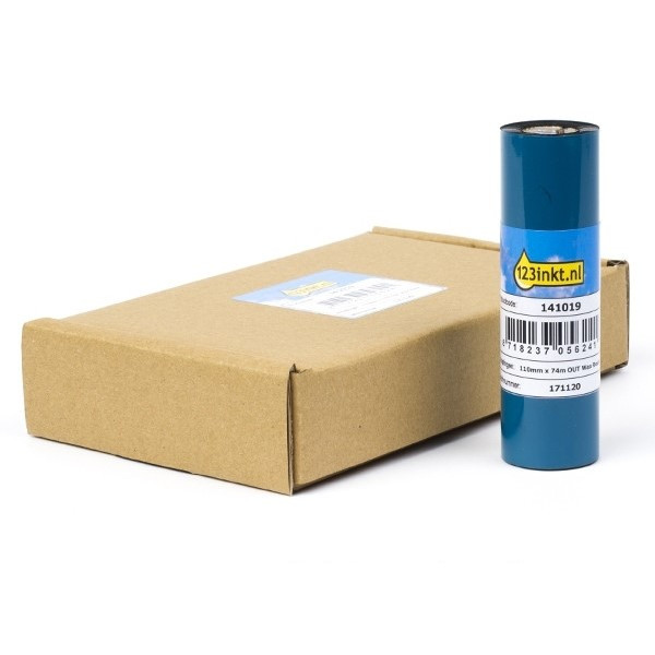 Zebra 3200 Färgband vax/resin | 03200GS11007 | 110mm x 74m (varumärket 123ink) 15 band 03200GS11007C 141529 - 1