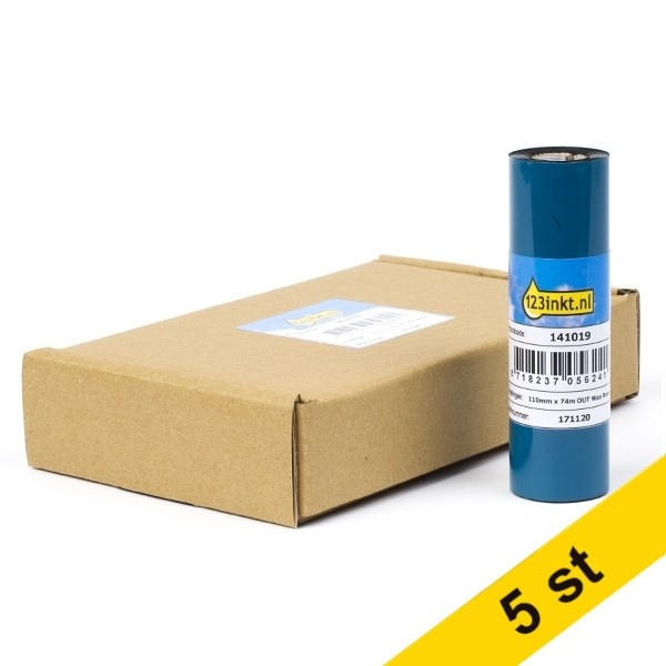 Zebra 3200 vax / hartsband (03200GS11007) 110mm x 74m (varumärket 123ink) 25 band 03200GS11007C 650726 - 1