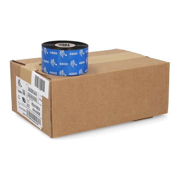 Zebra 4800 Färgband resin | 04800BK04045 | 40mmx450m (ORIGINAL) 12 band 141150 - 1