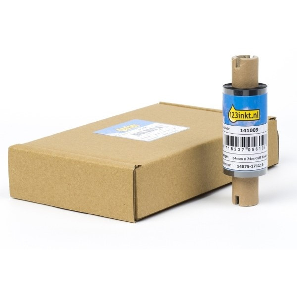 Zebra 5095 Färgband resin | 05095GS06407 | 64mm x 74m (varumärket 123ink) 15 band 05095GS06407C 141524 - 1