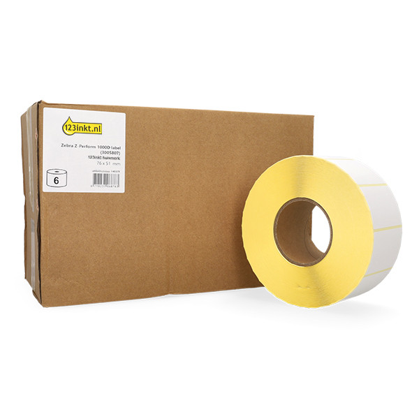 Zebra Z-Perform 1000D | 3005807 | 76x51mm (varumärket 123ink) 6st 140379 - 1