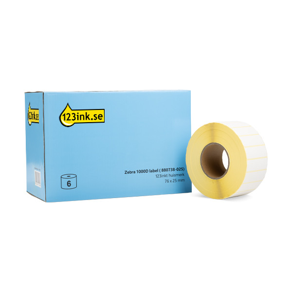 Zebra Z-Perform 1000D | 880738-025 | 76x25mm (varumärket 123ink) 6st 880738-025C 141549 - 1