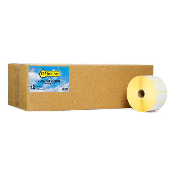Zebra Z-Select 2000D | 800262-125 | 57x32mm (varumärket 123ink) 12st [7,5kg] 800262-125C 140017 - 1