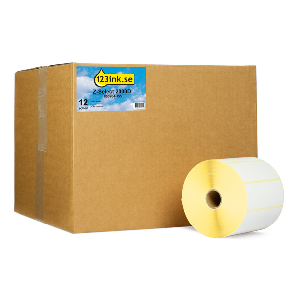 Zebra Z-Select 2000D | 800264-155 | 102x38mm (varumärket 123ink) 12st [13kg] 800264-155C 140103 - 1