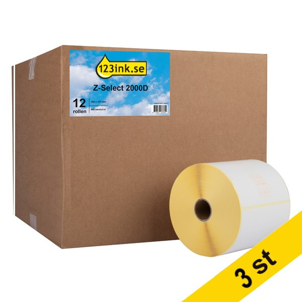 Zebra Z-Select 2000D | 800264-505 | 102x127mm (varumärket 123ink) 36st [40kg] 800264-505C 650737 - 1