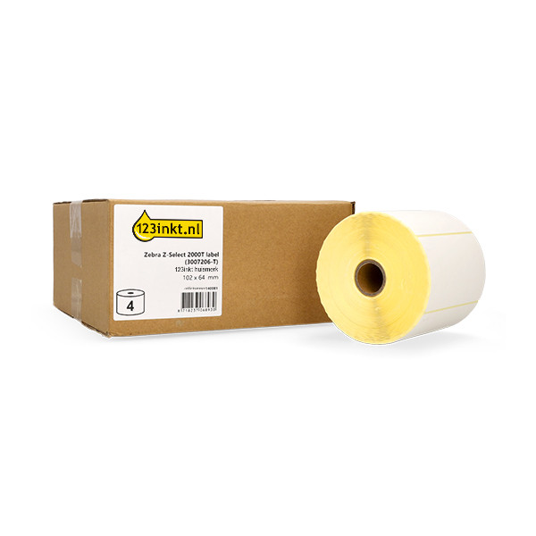 Zebra Z-Select 2000T | 3007206-T | 102x64mm (varumärket 123ink) 4st 140081 - 1