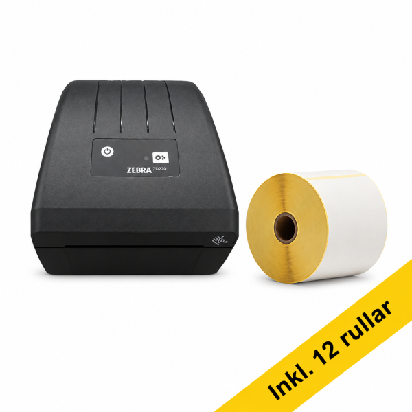 Zebra ZD220d etikettskrivare direct thermal | USB + 12 rullar 832933 - 1
