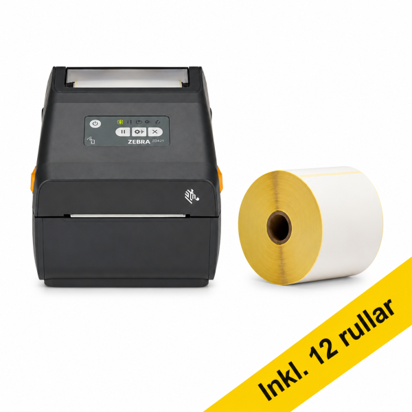 Zebra ZD421d etikettskrivare direct thermal | USB, Bluetooth + 12 etikettrullar 833471 - 1