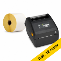 Zebra ZD421d etikettskrivare direct thermal | USB, LAN, Bluetooth + 12 etikettrullar 833470