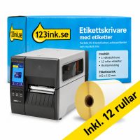 Zebra ZT231 industriell etikettskrivare | thermal transfer | Bluetooth, Ethernet, USB | 300dpi + 12 etikettrullar 653773