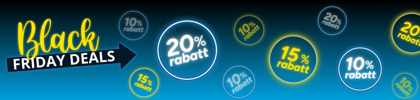 Black friday deals, rabatter på svart bakgrund