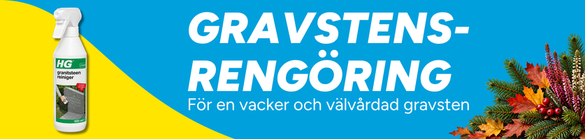 Gravstensrengöring från HG med höstiga blommor